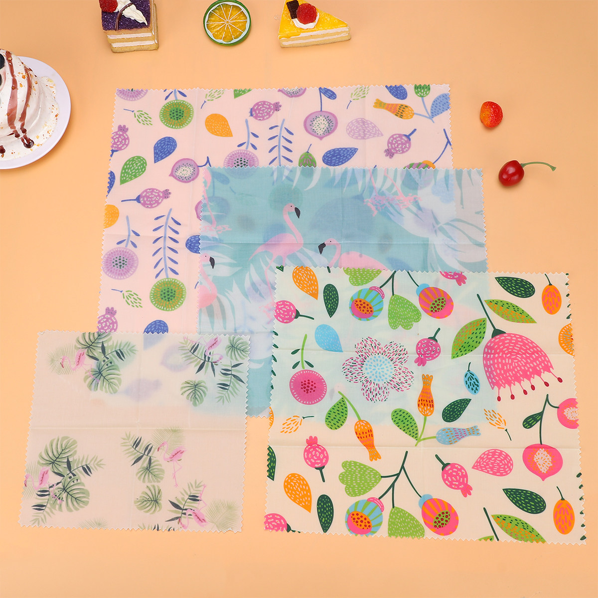 Beeswax Food Cover - 4 Piezas de Envoltorios Reutilizables para