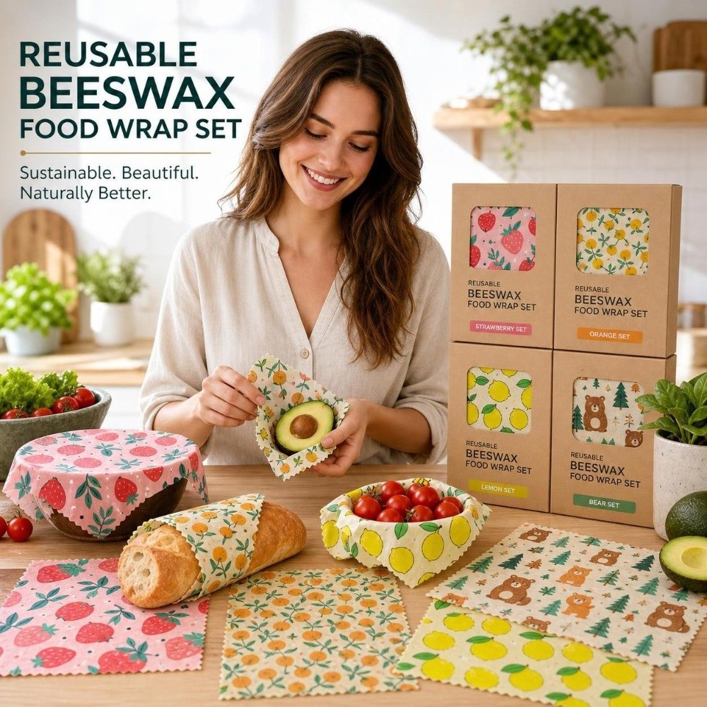 Beeswax Food Cover - 9 piezas de envoltorios de cera