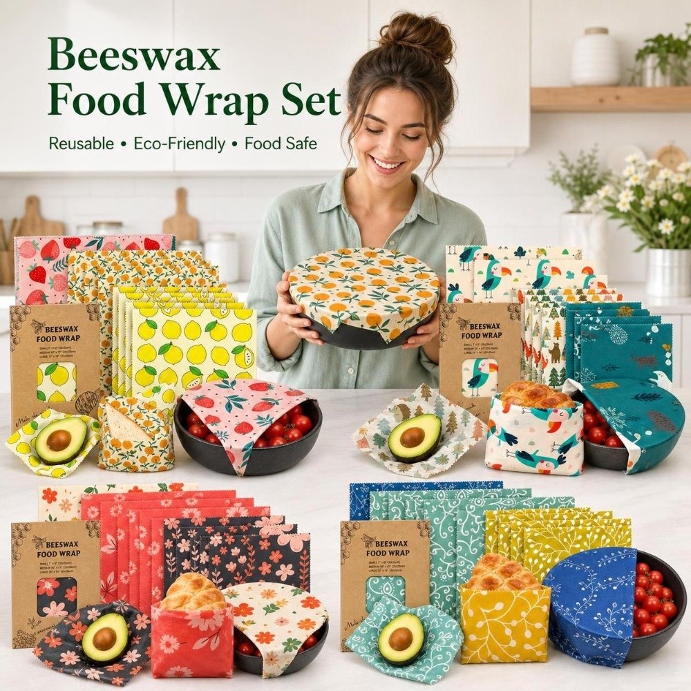 Beeswax Food Cover - 9 piezas de papel de cera