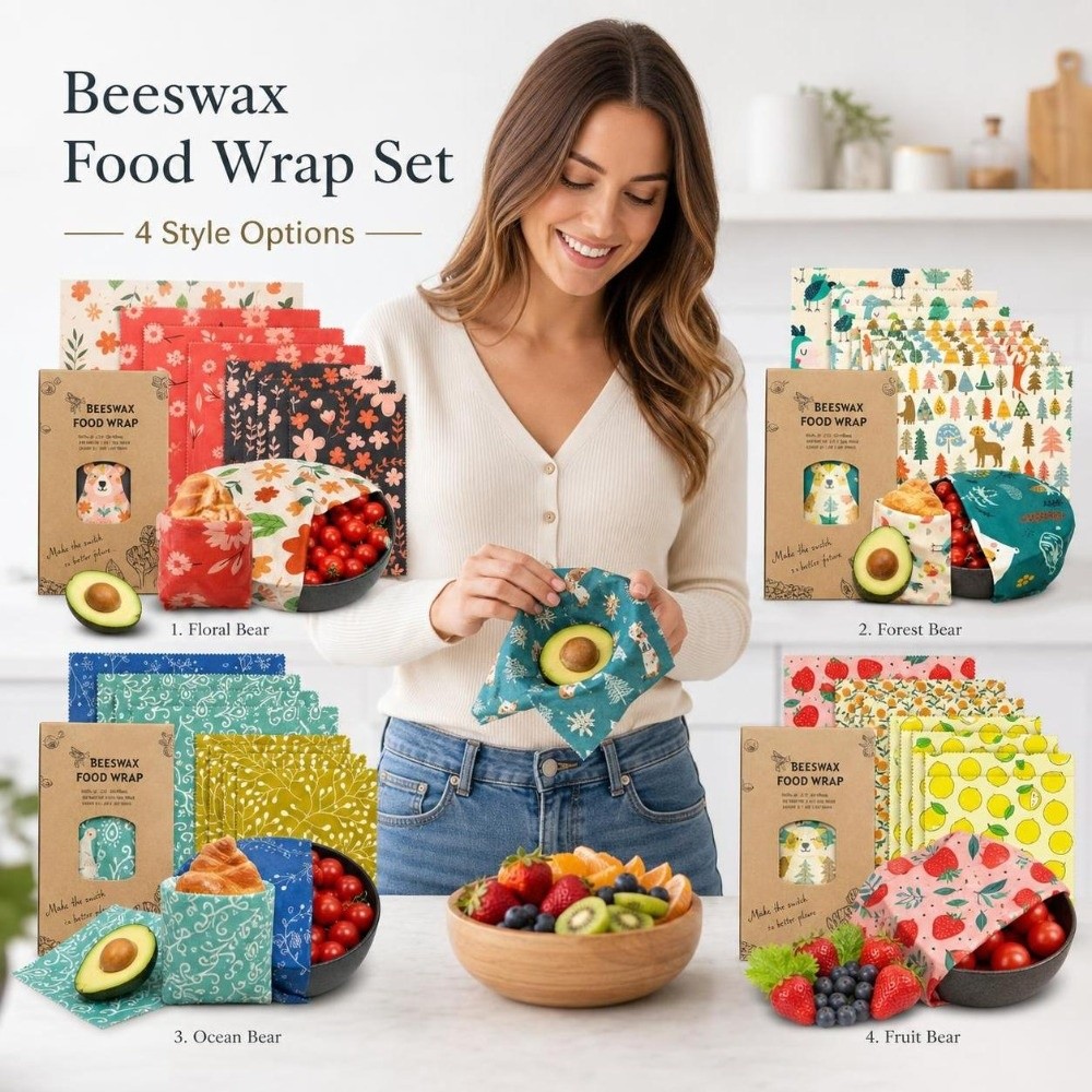 Beeswax Food Cover - 9 piezas de envoltorios de cera