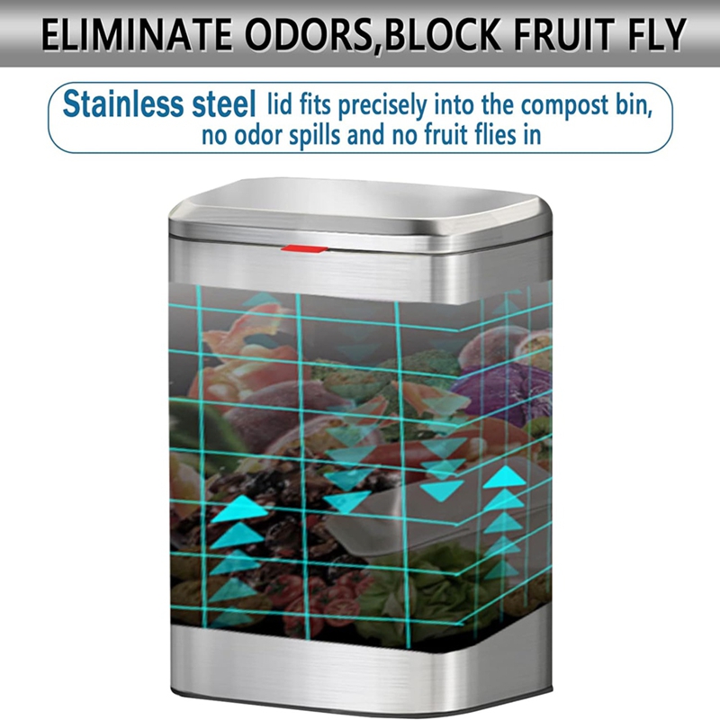 Cubo de basura pequeño de acer - Compost Bin Countertop reseña y precio
