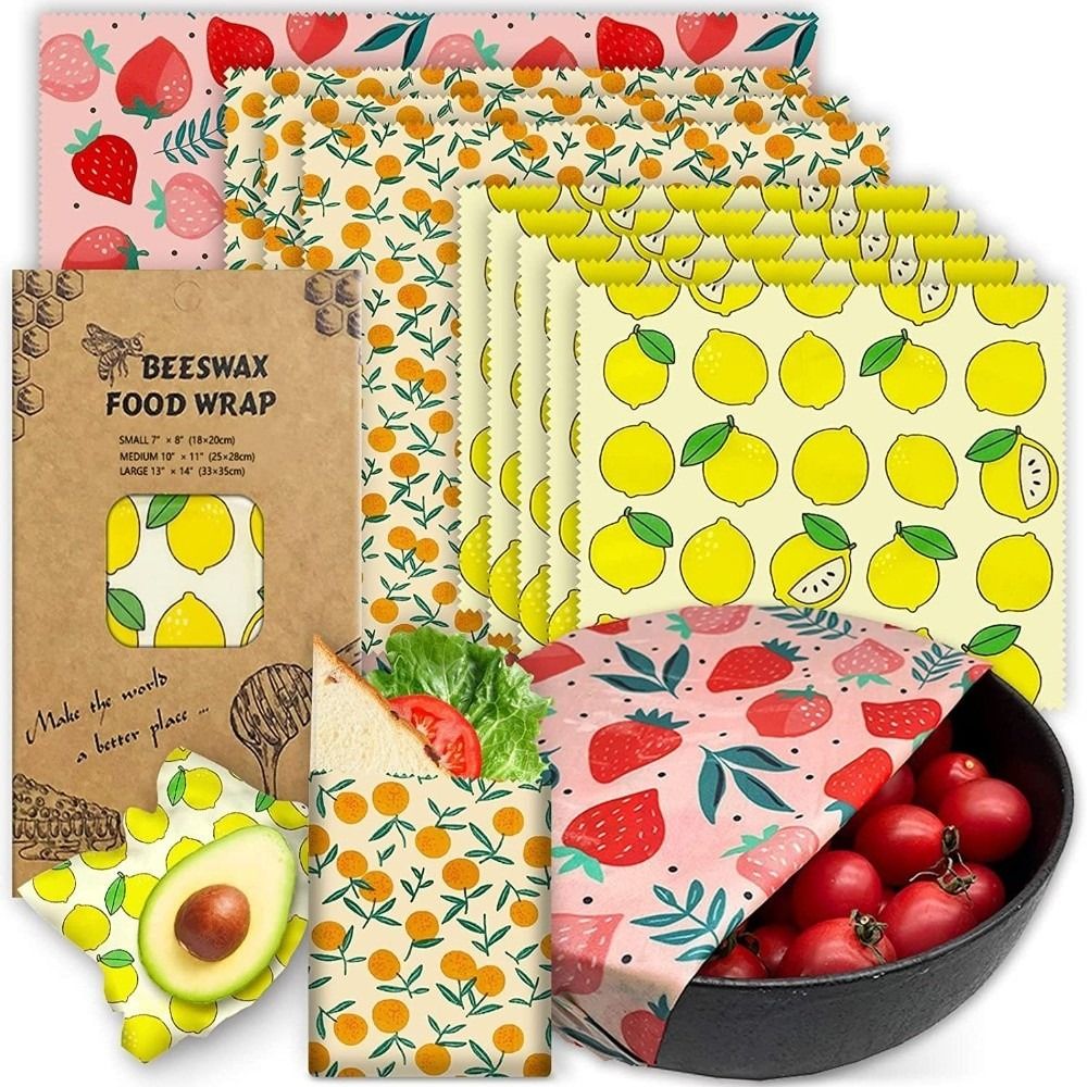 9 piezas de envoltorios de cer - Beeswax Food Cover reseña y precio
