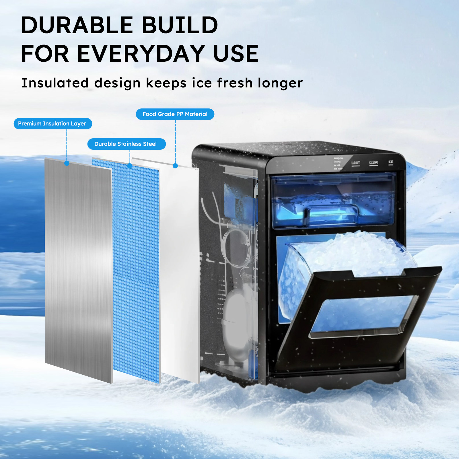 Máquina de hielo Nugget para e - Compost Bin Countertop reseña y precio