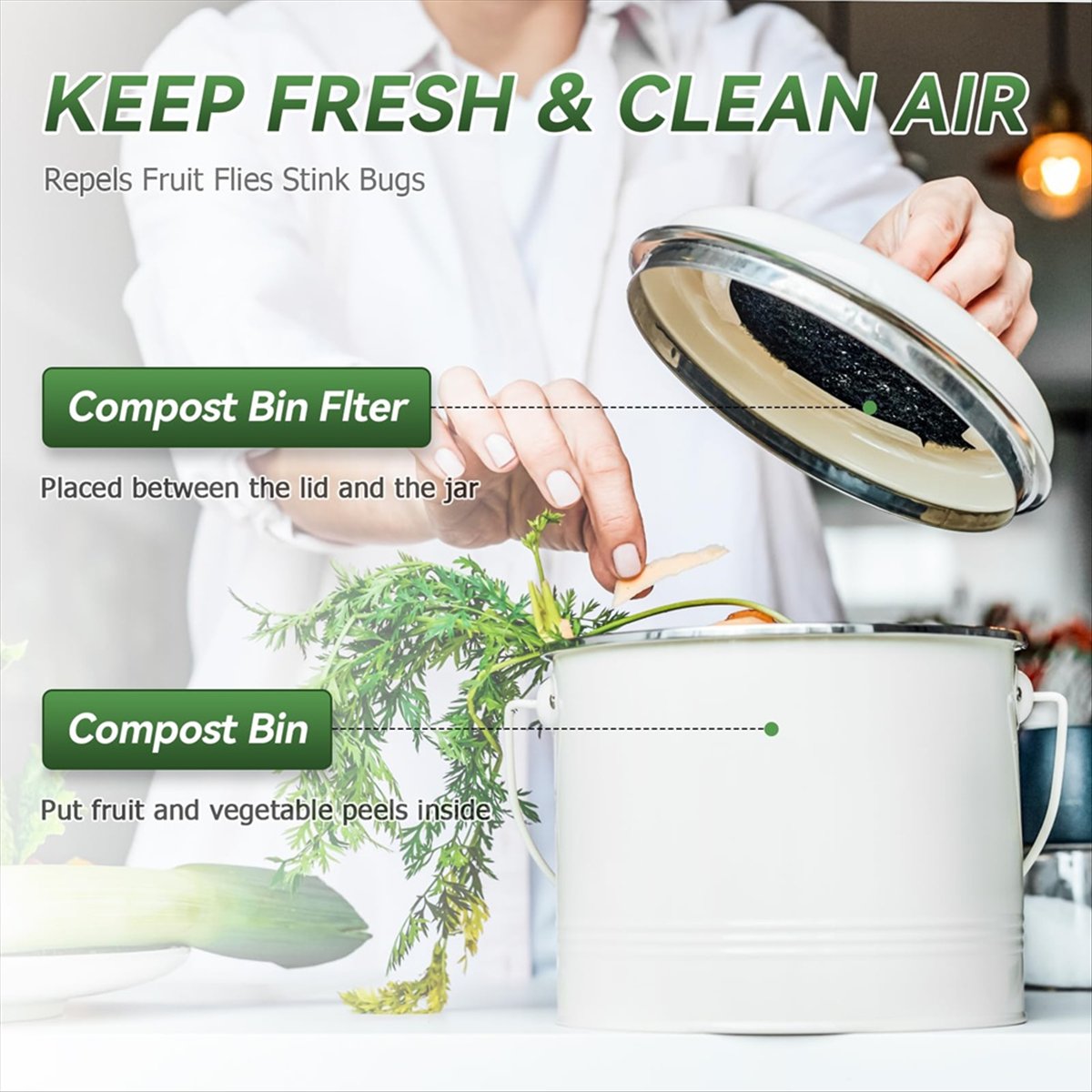 Nuevo Filtro para Compostador  - Compost Bin Countertop reseña y precio