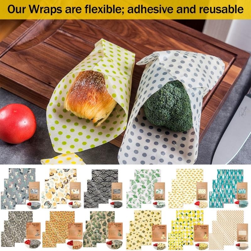 Práctico juego paños cera abej - Beeswax Food Cover reseña y precio