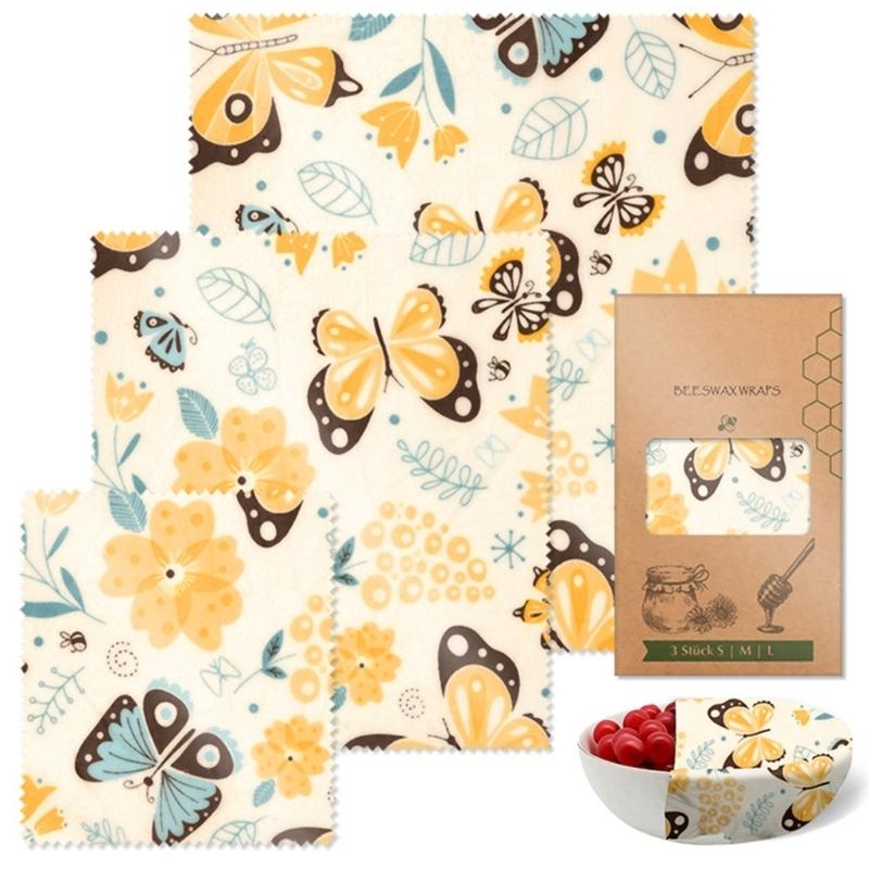 Práctico juego paños cera abej - Beeswax Food Cover reseña y precio